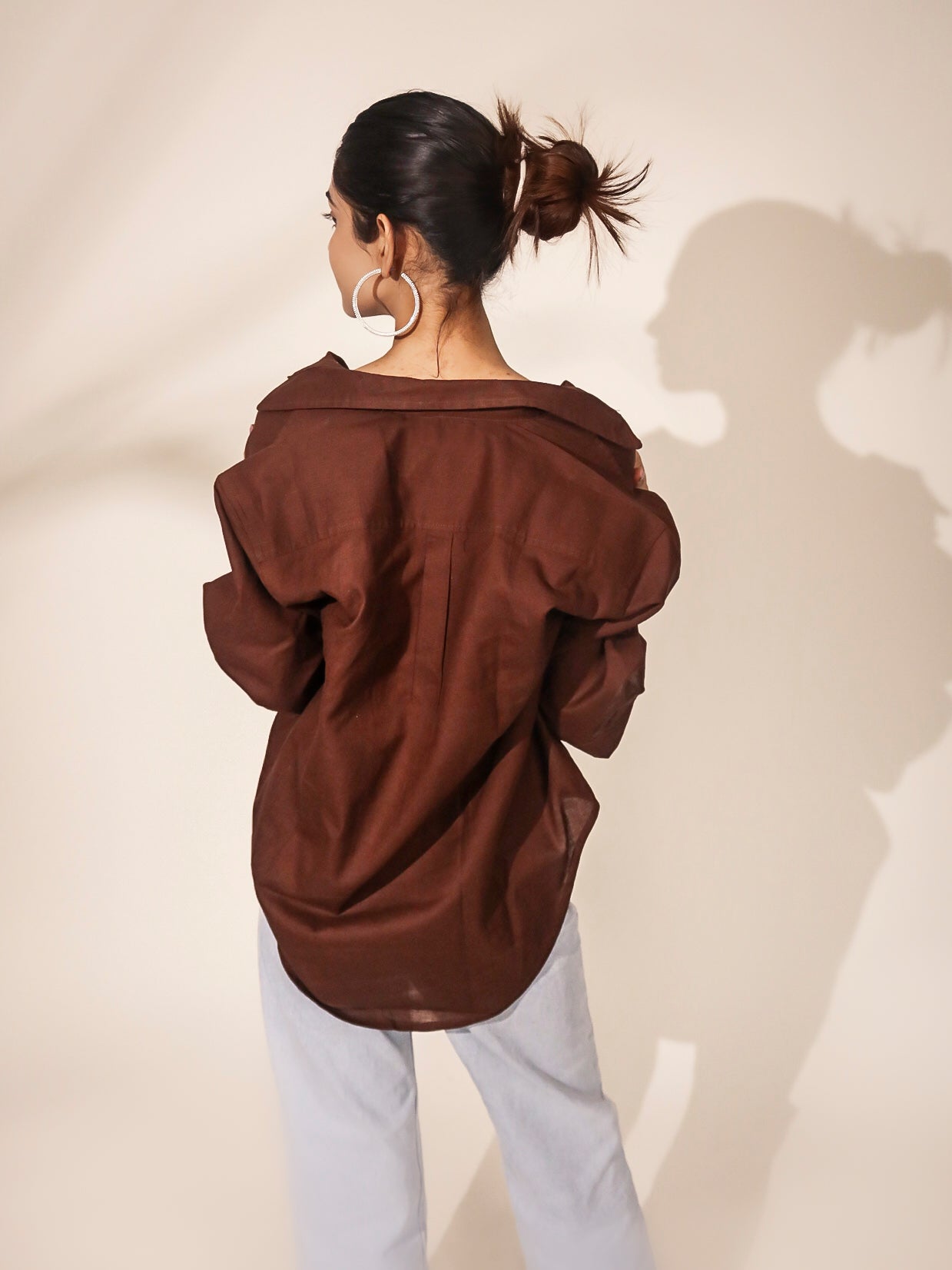 Oversized Dark Brown Khadi Shirt