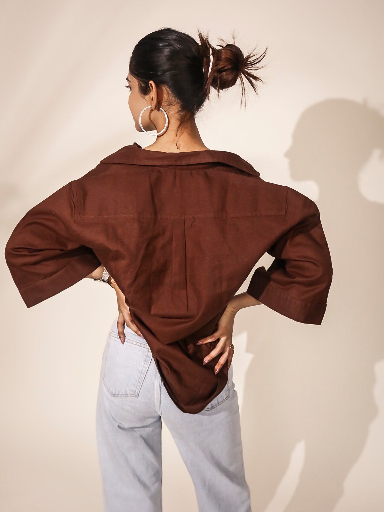 Oversized Dark Brown Khadi Shirt