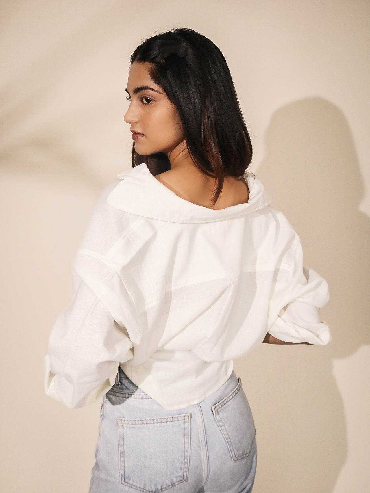 Oversized White Khadi Shirt